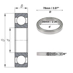 6812ZZ Deep Groove Ball Bearing for Scooter Skateboard Wheel (P4, 60x78x10mm)