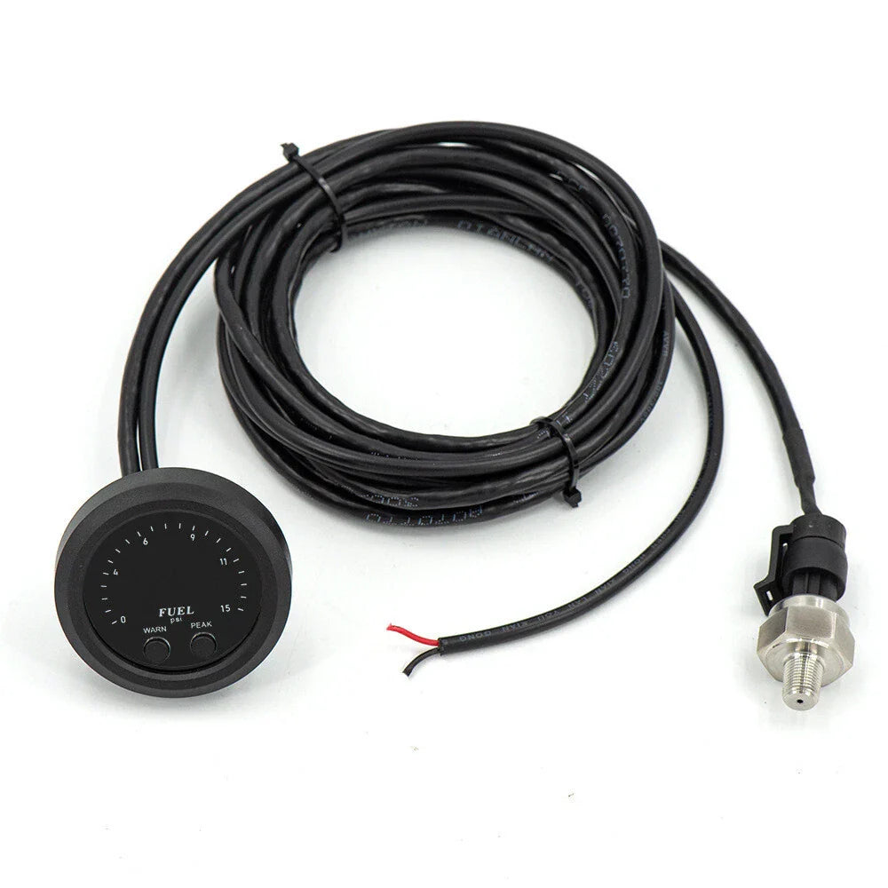 12V 52mm Ultra-thin Electronic Fuel Pressure Meter w/ Sensor for Car