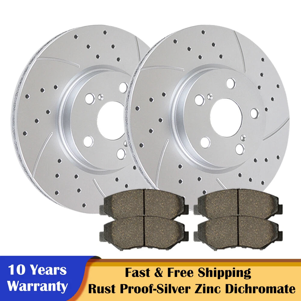 Front Drilled Brake Rotors and Pads for Toyota Corolla Vibe (2003–2008)