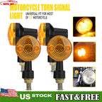 Amber LED Turn Signal Lights for Universal Motorcycle (Round)