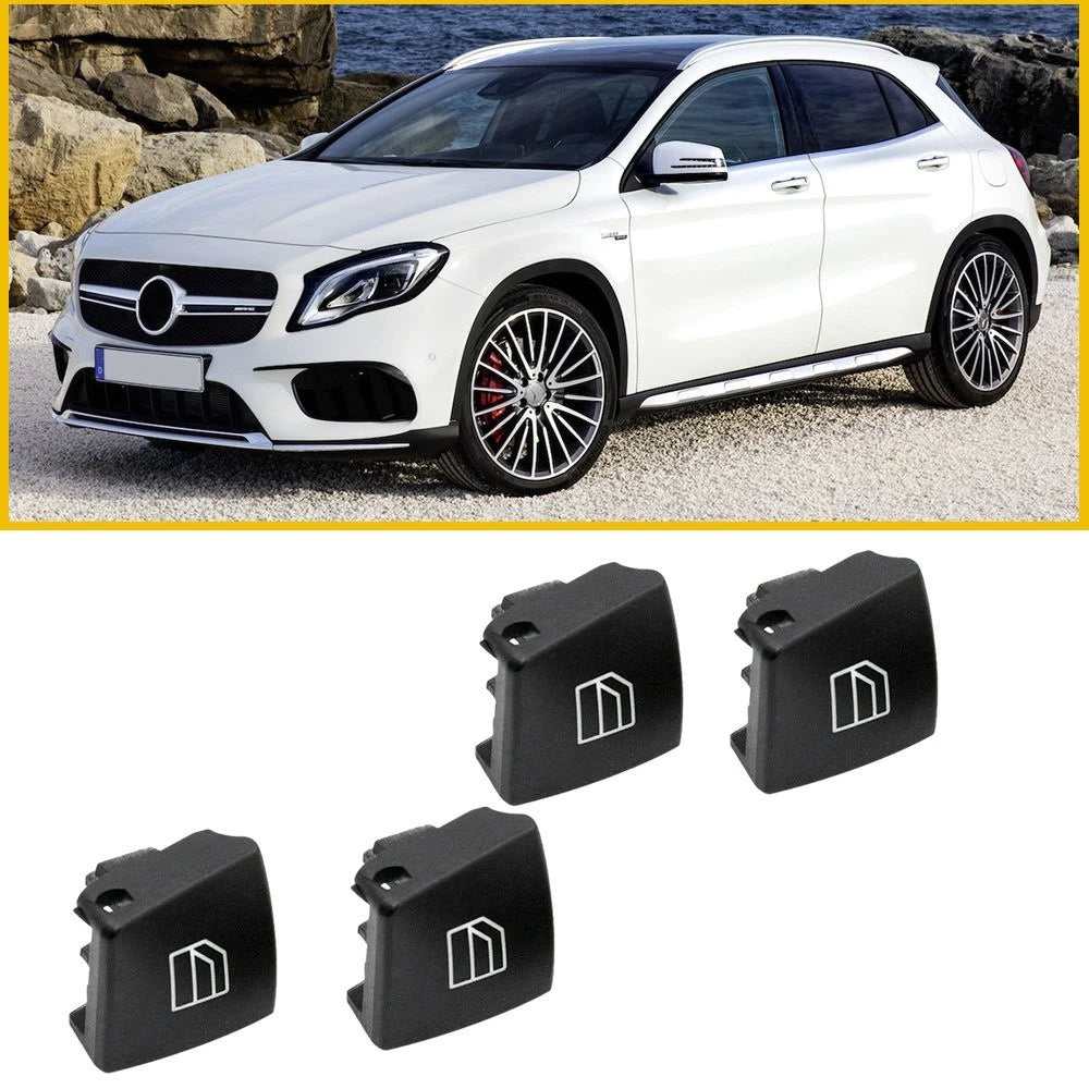 Set of 4 Window Switch Button Cap Covers for Mercedes-Benz C-Class W212