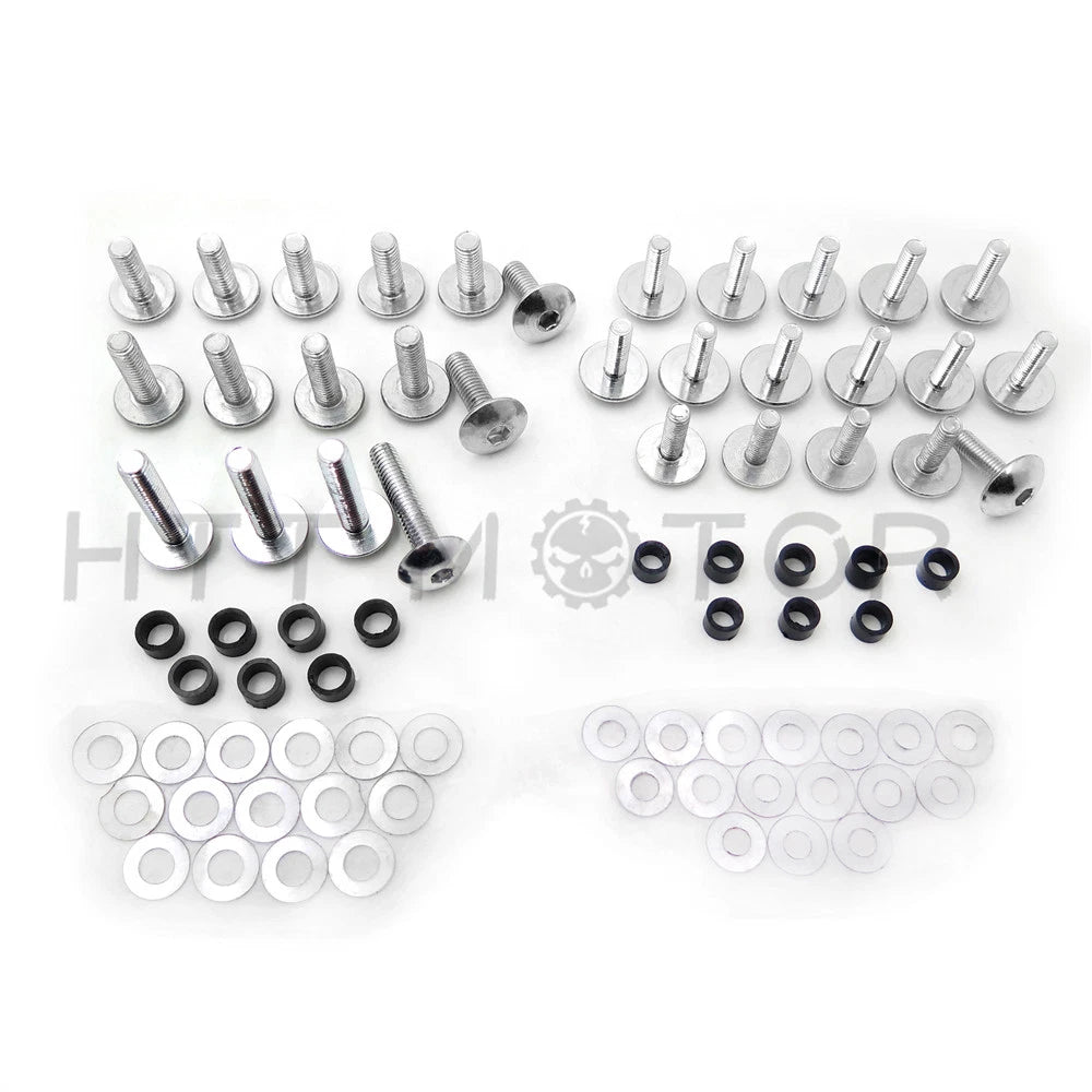 Silver Round Steel Fairing Bolts Kit for Suzuki GSXR750 (2000–2003) GSXR1000 (2001–2002)
