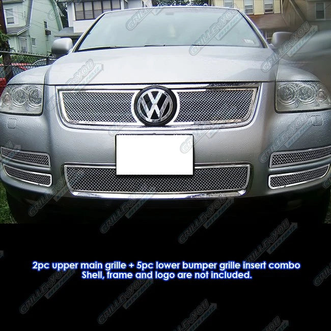 Chrome Mesh Grille Combo for VW Touareg (2003–2007)
