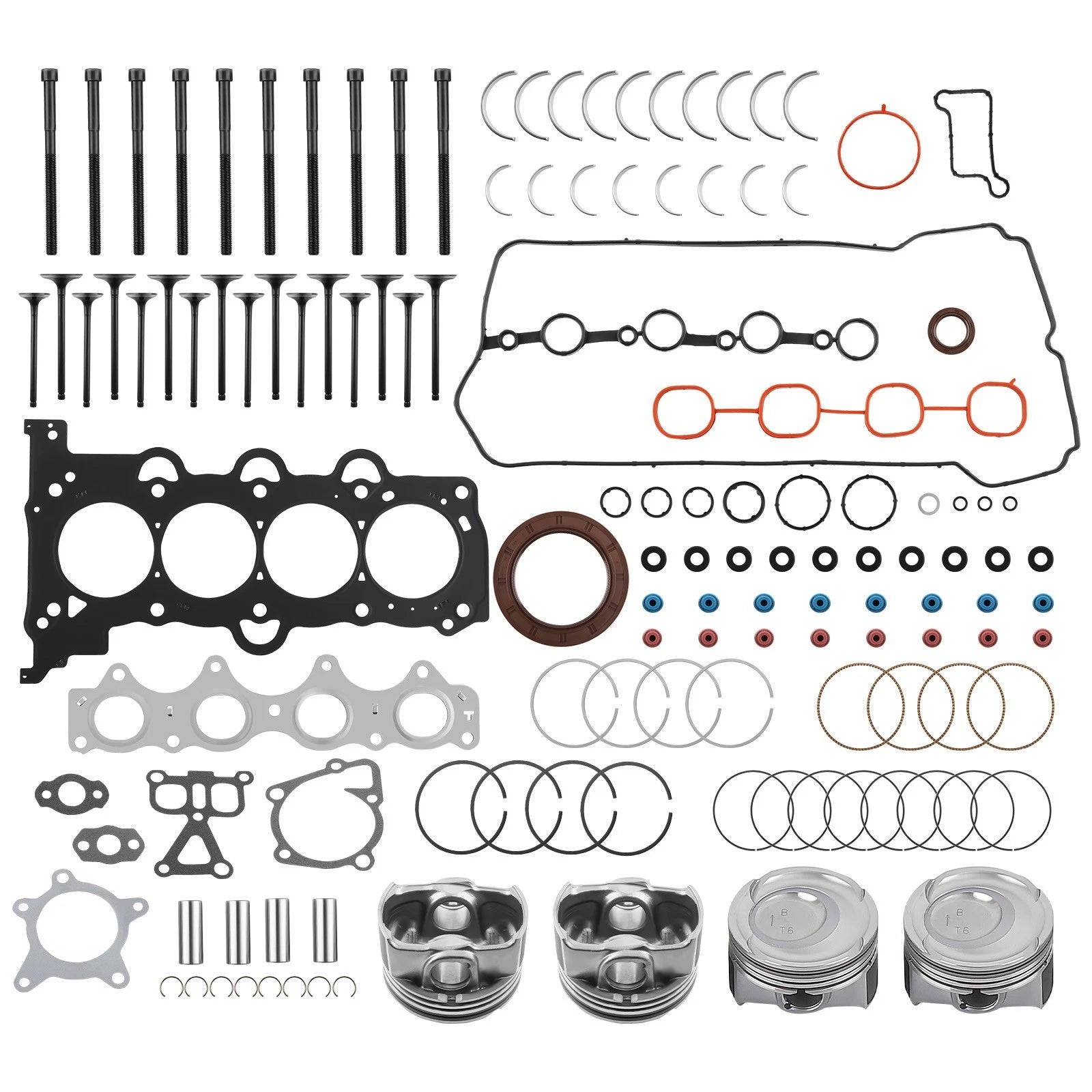Engine Pistons Rebuild Kit with Gaskets for Hyundai Kia G4FD