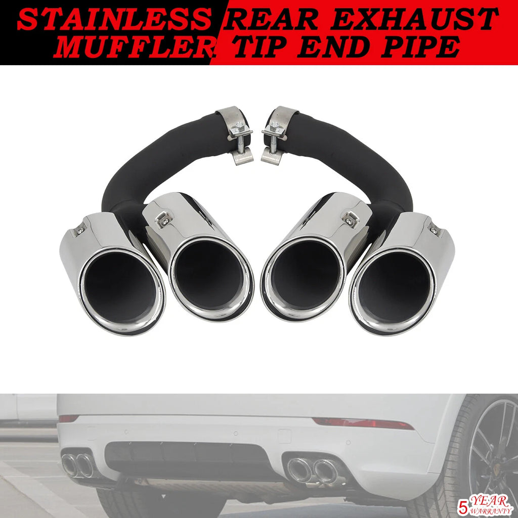Stainless Exhaust Muffler Tip End Pipe for Porsche Cayenne (2018–2024)