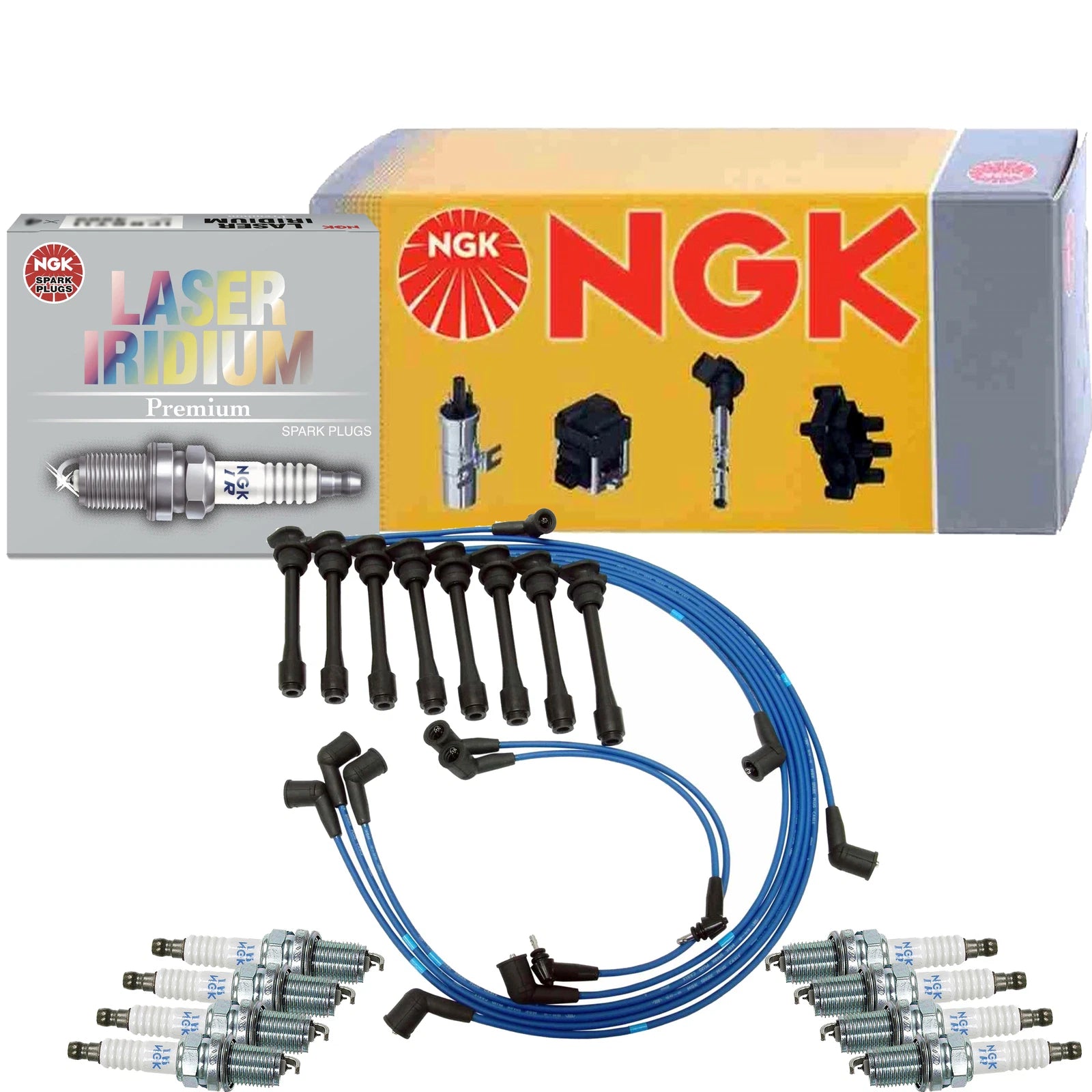 Set of 8 NGK Laser Iridium Spark Plugs for Lexus LS400 SC400 (1990–2000)