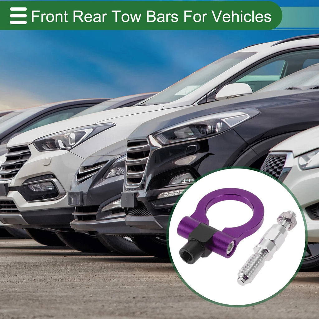 Front Rear Tow Hook Set for Ford Focus (1998–2025) 15.6mm Aluminum Alloy Purple