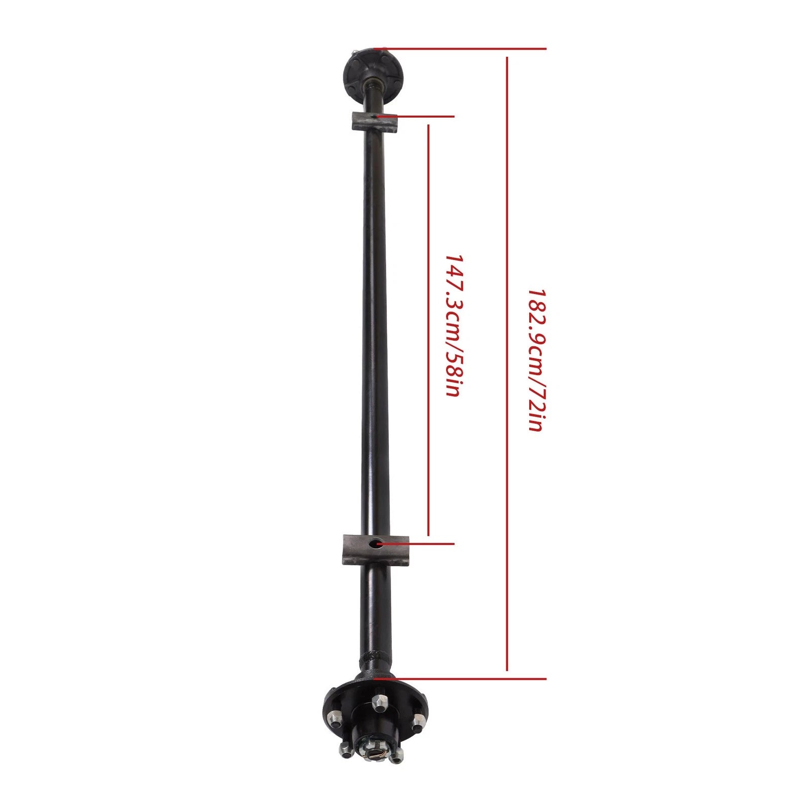Trailer Axle 2000lb 5 Lug 4.5" Hub Face 58" Spring Center with U-Bolt Kit