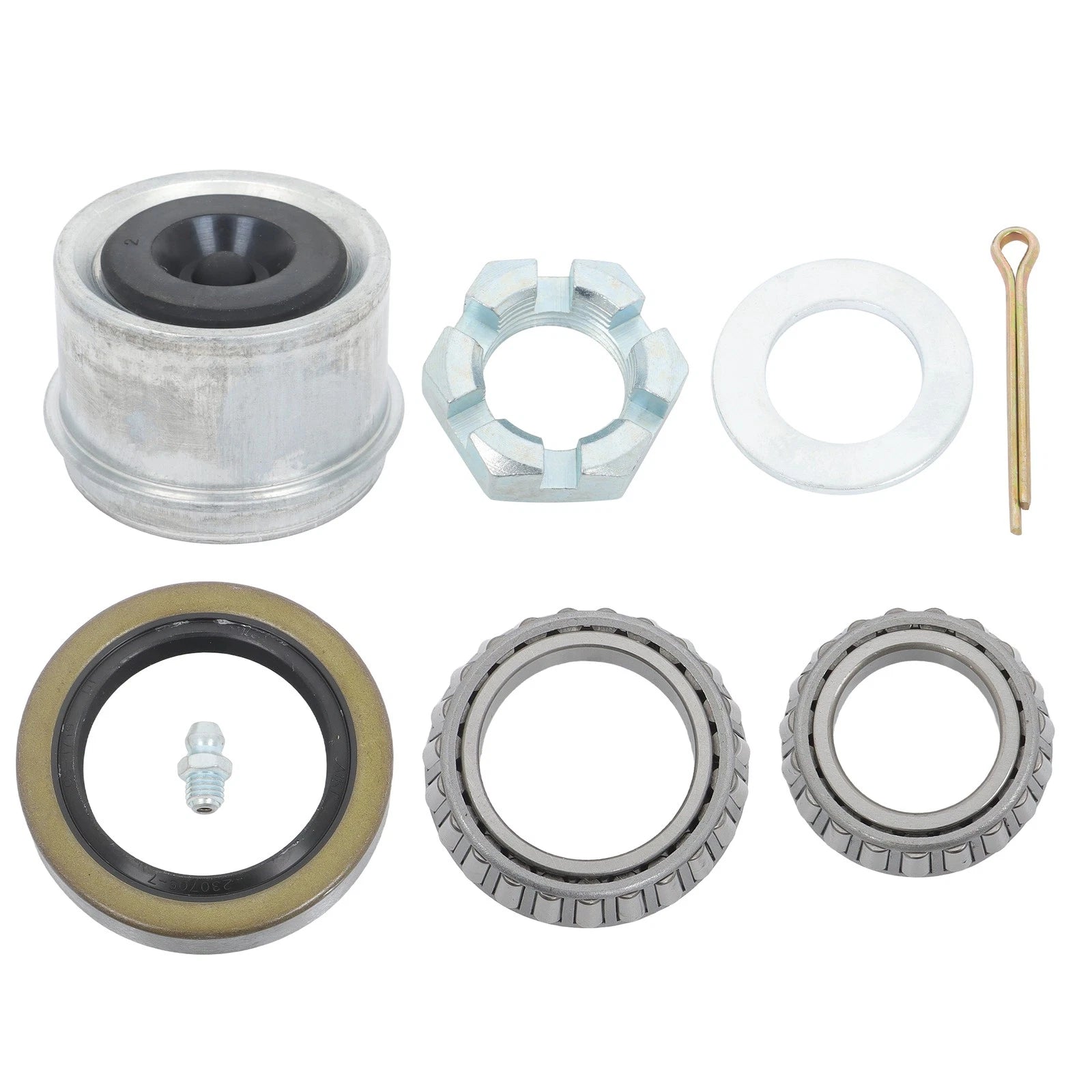 2X Trailer Hub Kit for 5 x 5" & 8.25"×1.75" Round with Brake Flange #84 Spindle
