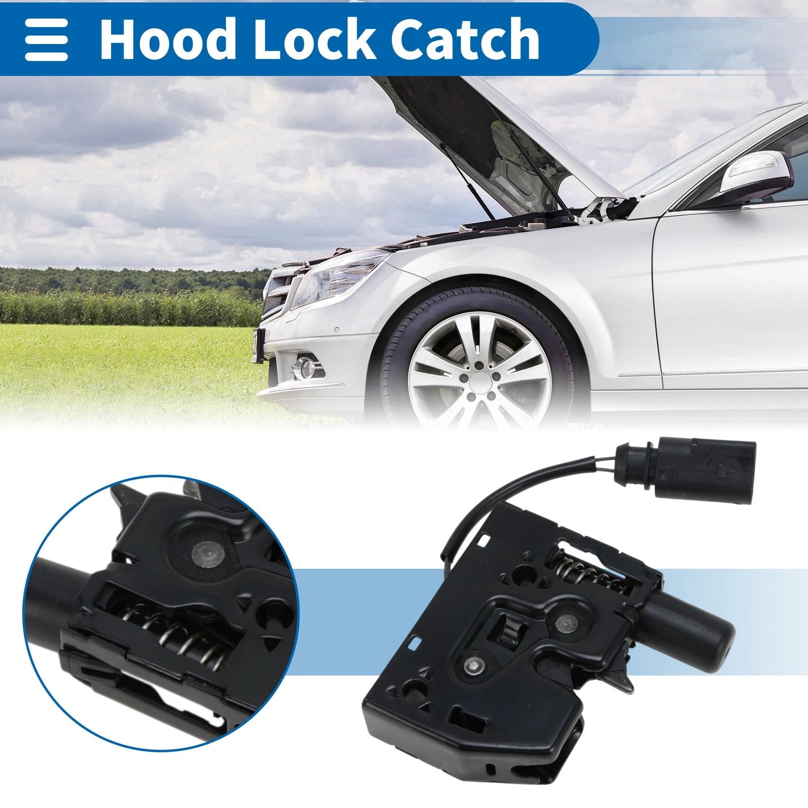 Hood Latch Assembly for Audi Q3 (2011–2018) No. 8U0823509/8U0823509A