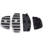 Chrome Gear Skull Rider Passenger Footboard Kit for Harley Touring/Softail (1987–2015)