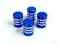 Tire Valve Stem Air Caps Blue Billet Aluminum Replacement for Truck Car (—)