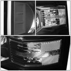 Pair of Black Housing Clear Side Headlights for Chevy Silverado (2014–2015)