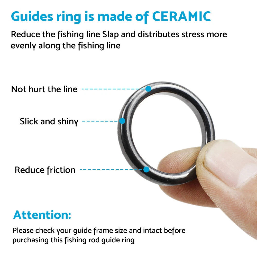 Ceramic Fishing Rod Guide Rings Set of 160 (3.7-30mm)