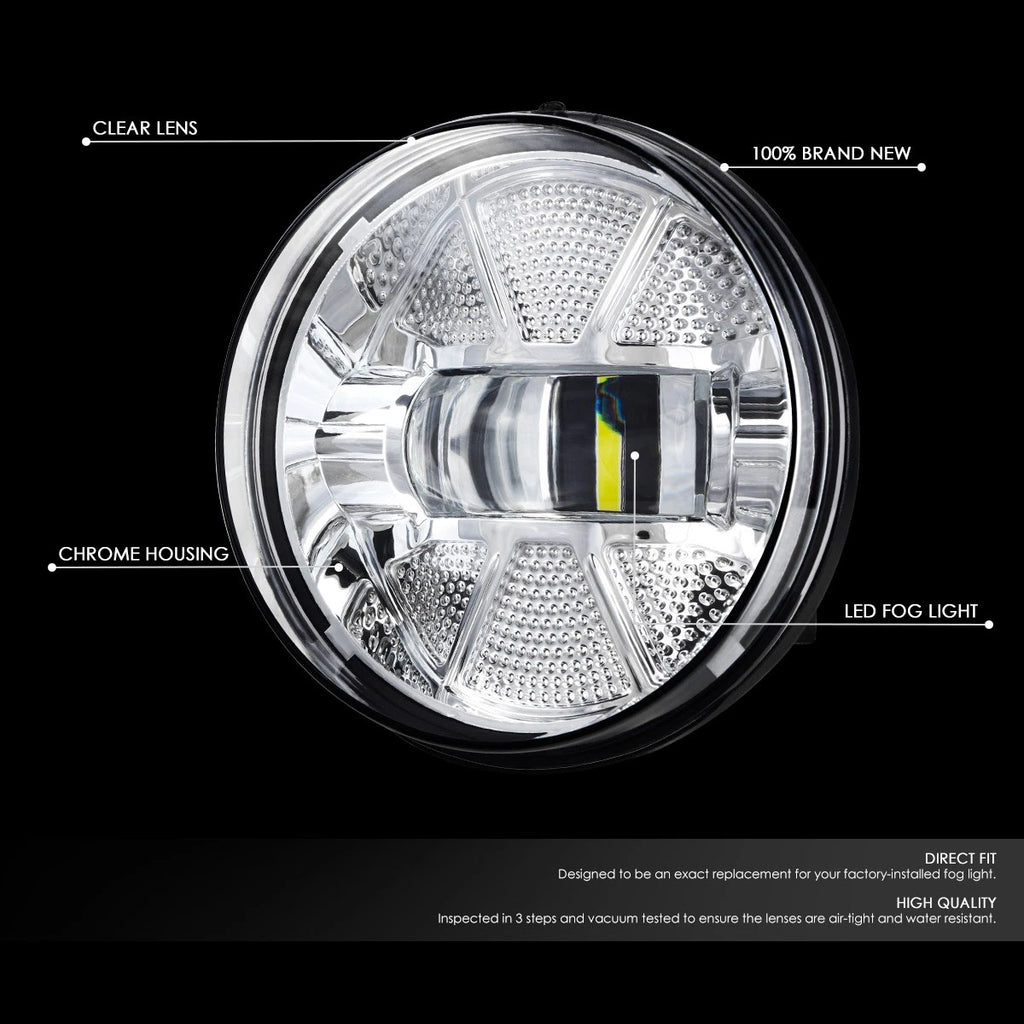 Chrome Housing LED Fog Lights for GMC Sierra 1500 2500HD 3500HD (2007–2014)