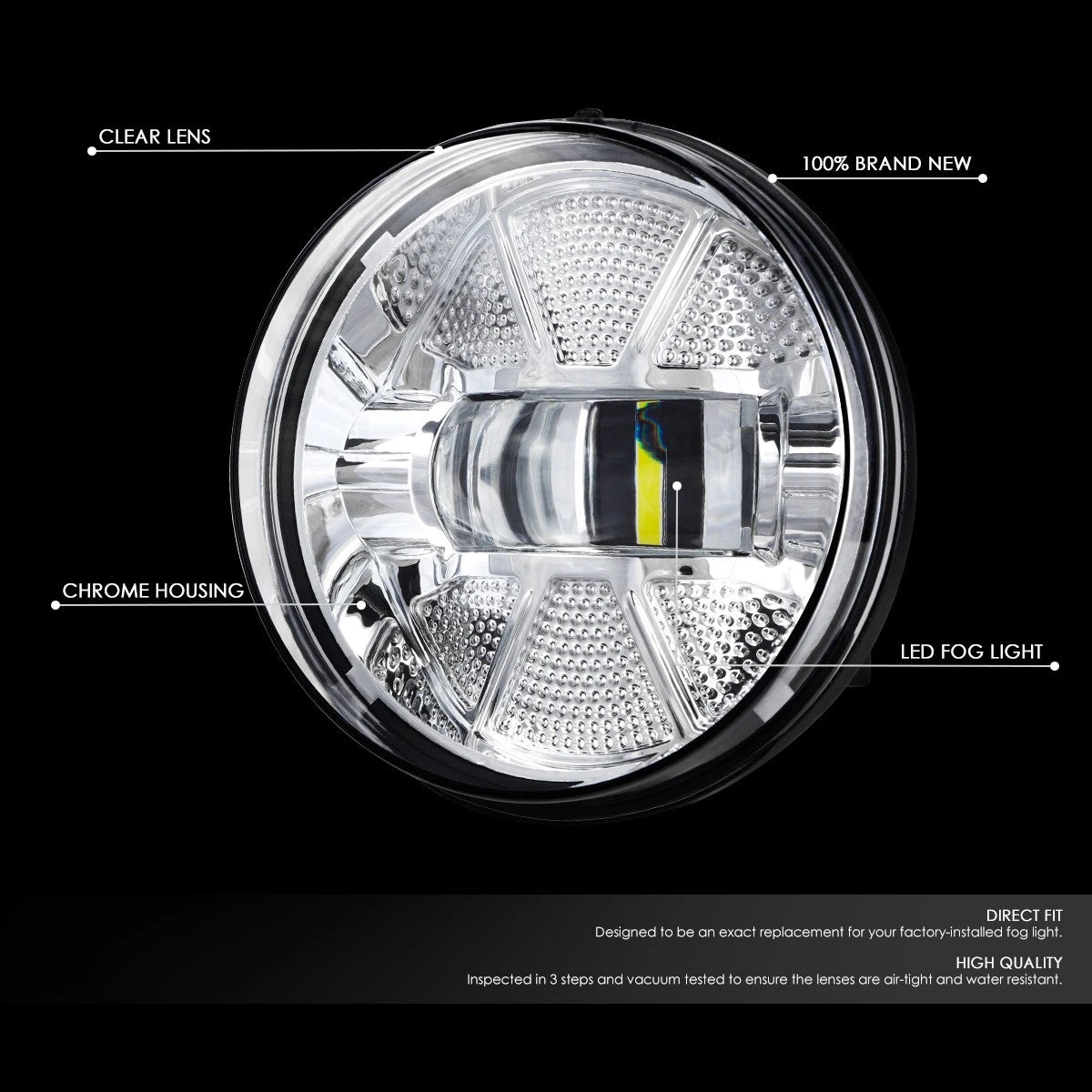 Chrome Housing LED Fog Lights for GMC Sierra 1500 2500HD 3500HD (2007–2014)