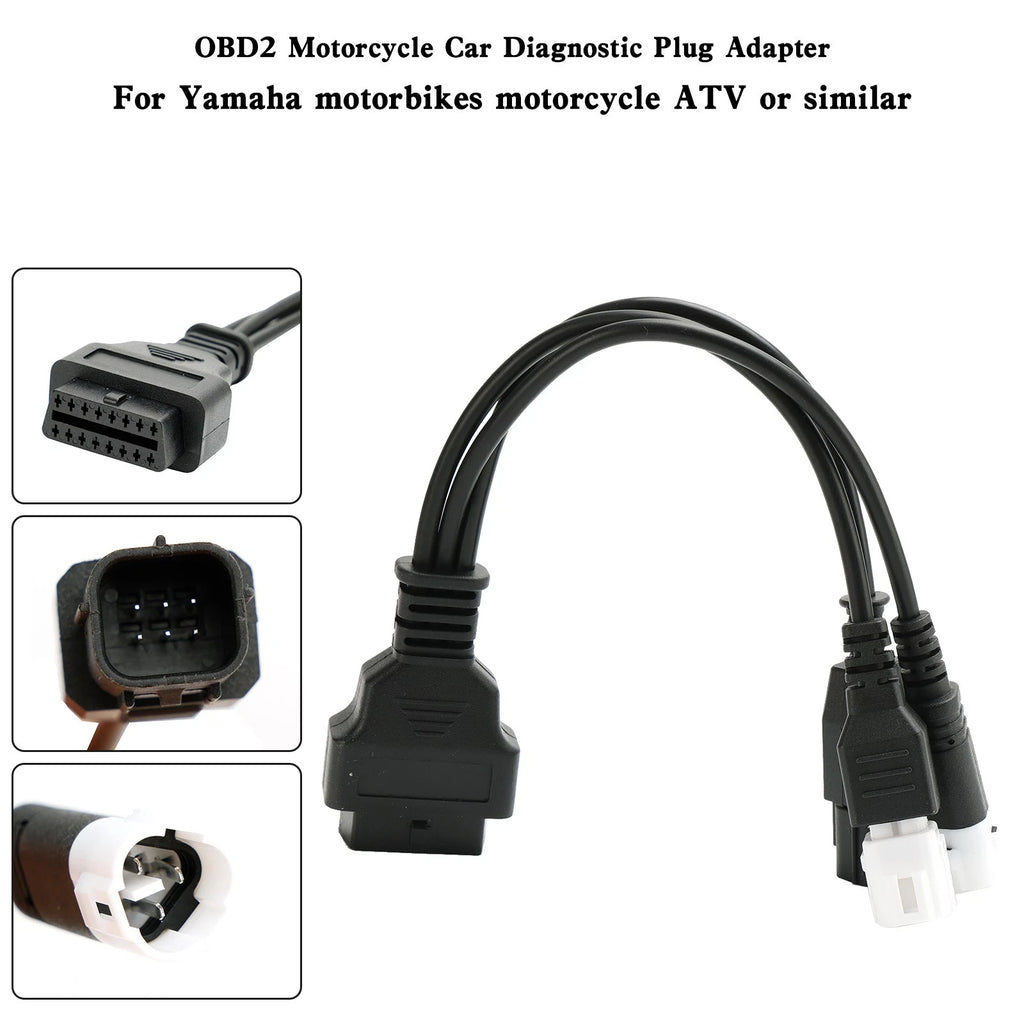 OBD2 Diagnostic Adapter Connector for Yamaha Motorcycle (3 Pin, 4 Pin)