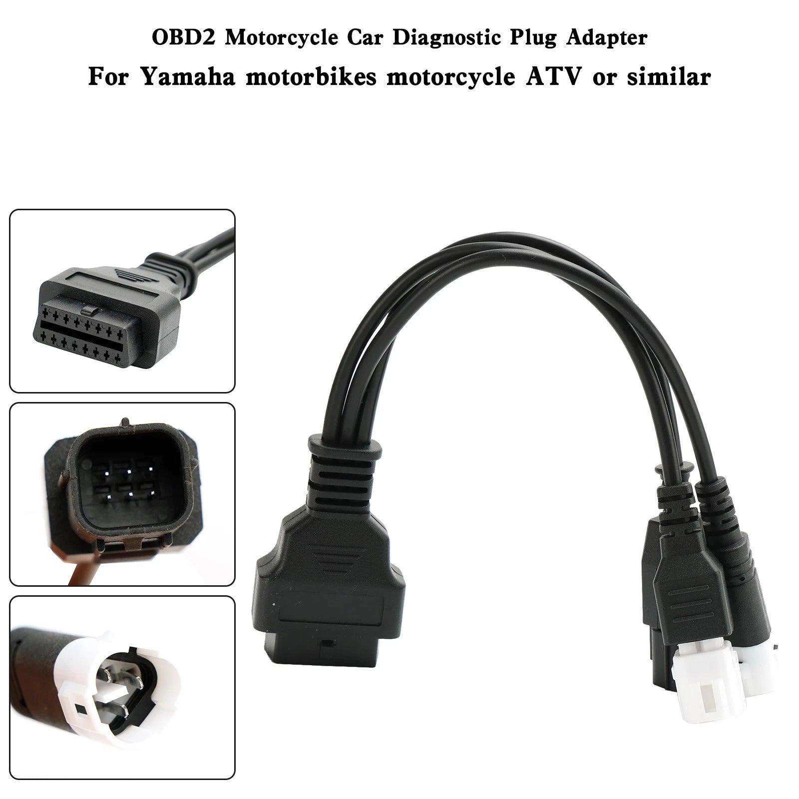 OBD2 Diagnostic Adapter Connector for Yamaha Motorcycle (3 Pin, 4 Pin)