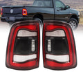 LED Tail Lights Pair for Dodge Ram 2500 3500 (2019–2024) - Black Bezel