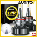 Set of 2 AUXITO 9005 LED Headlight Bulbs for High Low Beam (6500K)