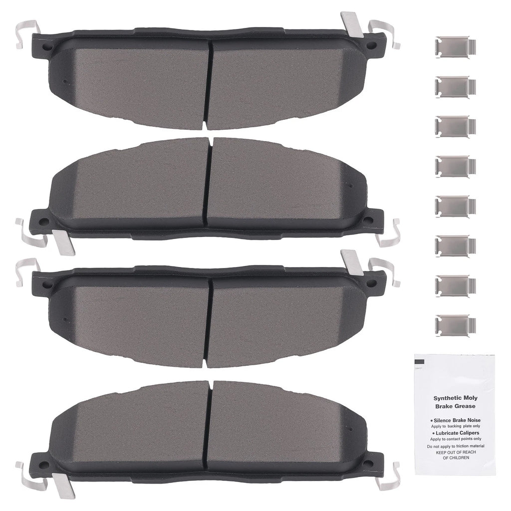 Set of 4 Rear Disc Brake Pads for Ram 1500 2012, 2500 3500 (2011–2018) D1400