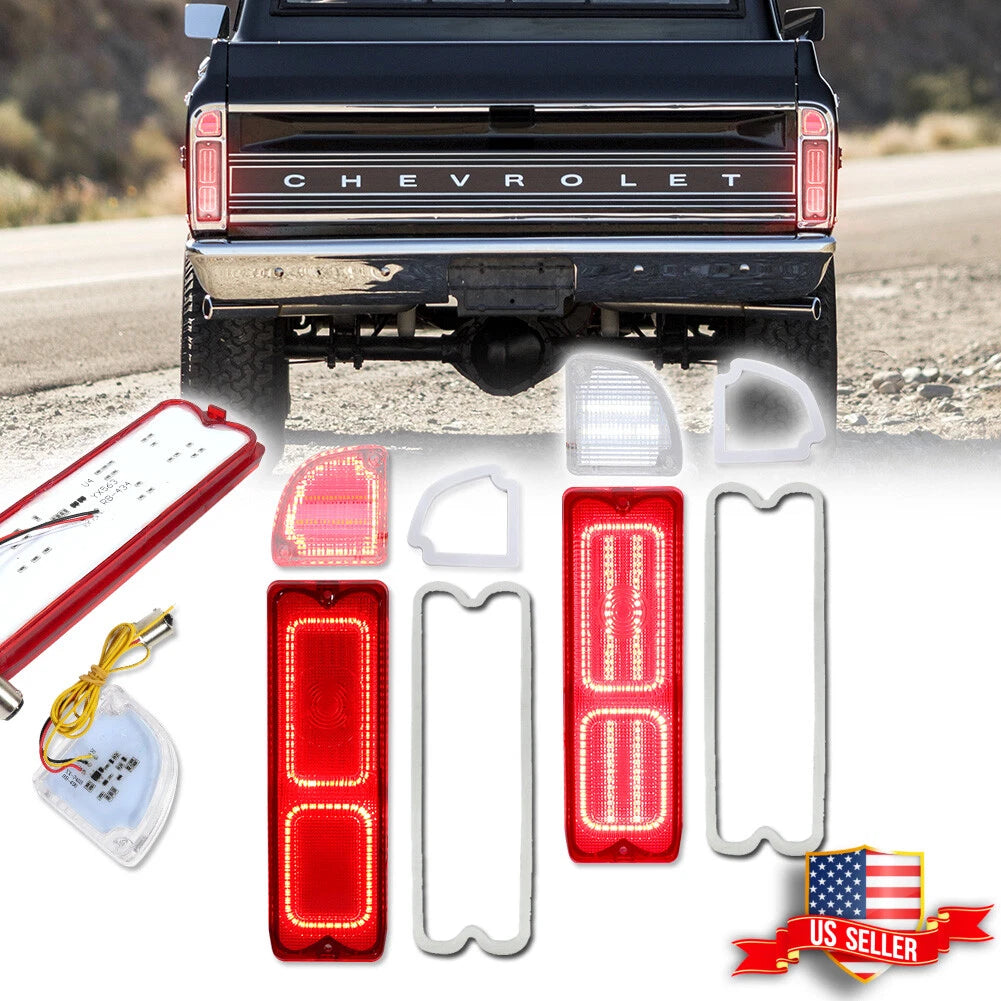 Set of Red LED Taillights for Chevy GMC Pickup Truck (1967–1972)