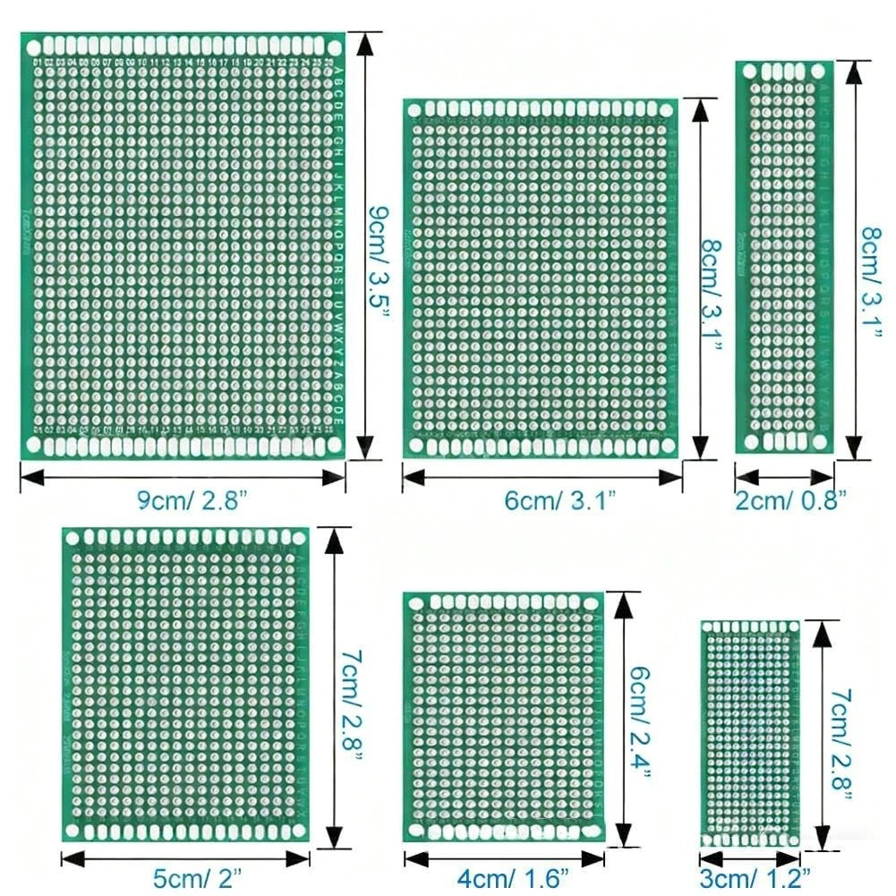 17-Piece Double Sided PCB Board Kit for Circuit Prototyping