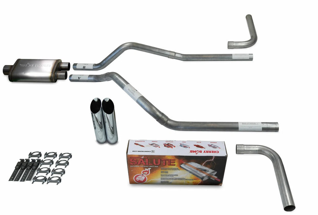 Dual Exhaust Kit for GMC Jimmy (1995–1999) - 2.5" Cherry Bomb Slash Tip