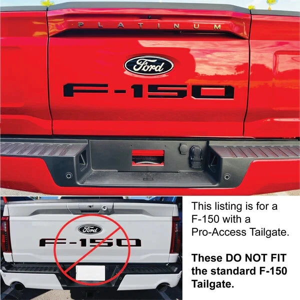 Gloss Black Pro-Access Tailgate Letter Inserts for 2024-2025 Ford F-150