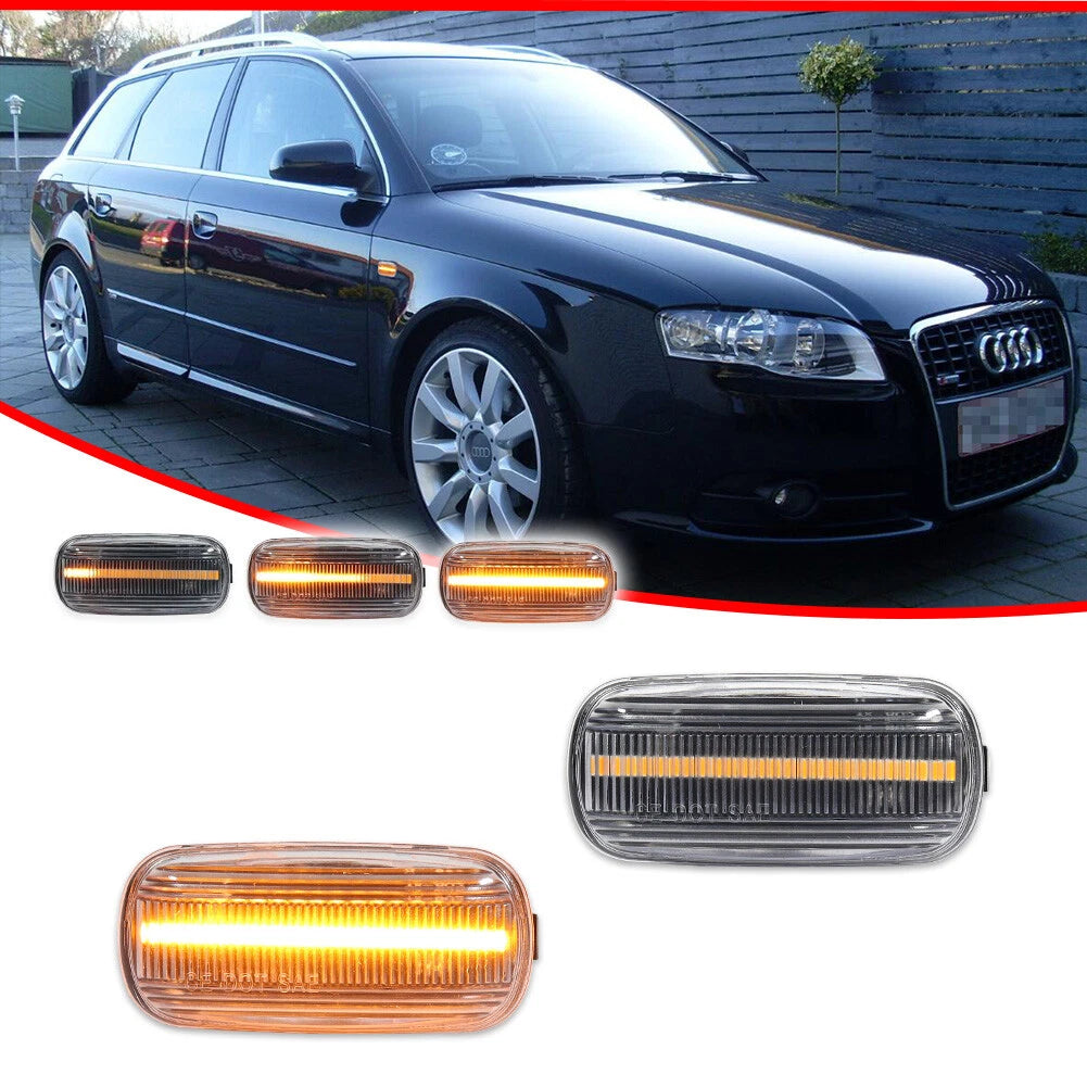 LED Dynamic Side Marker Lights Assembly for Audi A6 S6 A4 (C5 C6 B6 B7)
