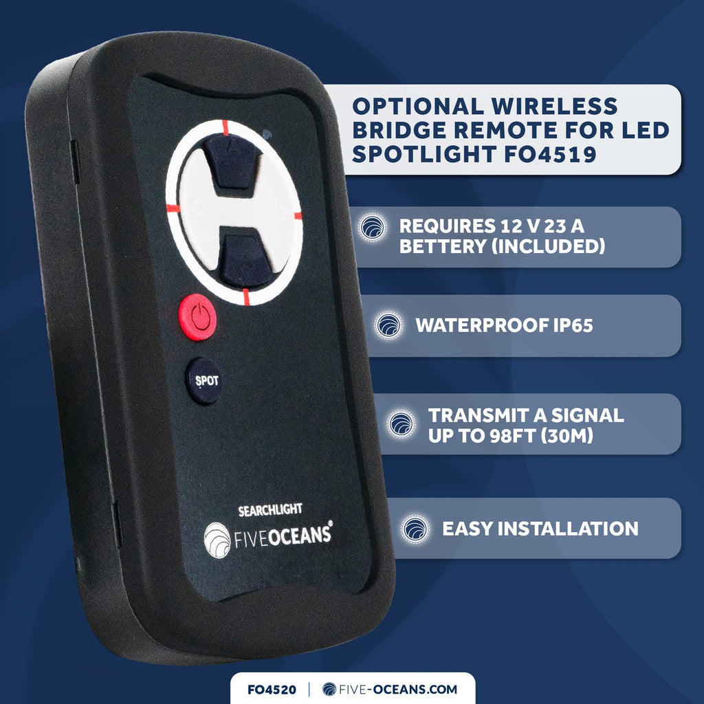 Wireless Bridge Remote for Marine Boat Spotlight FO-4519 (12V, Waterproof)