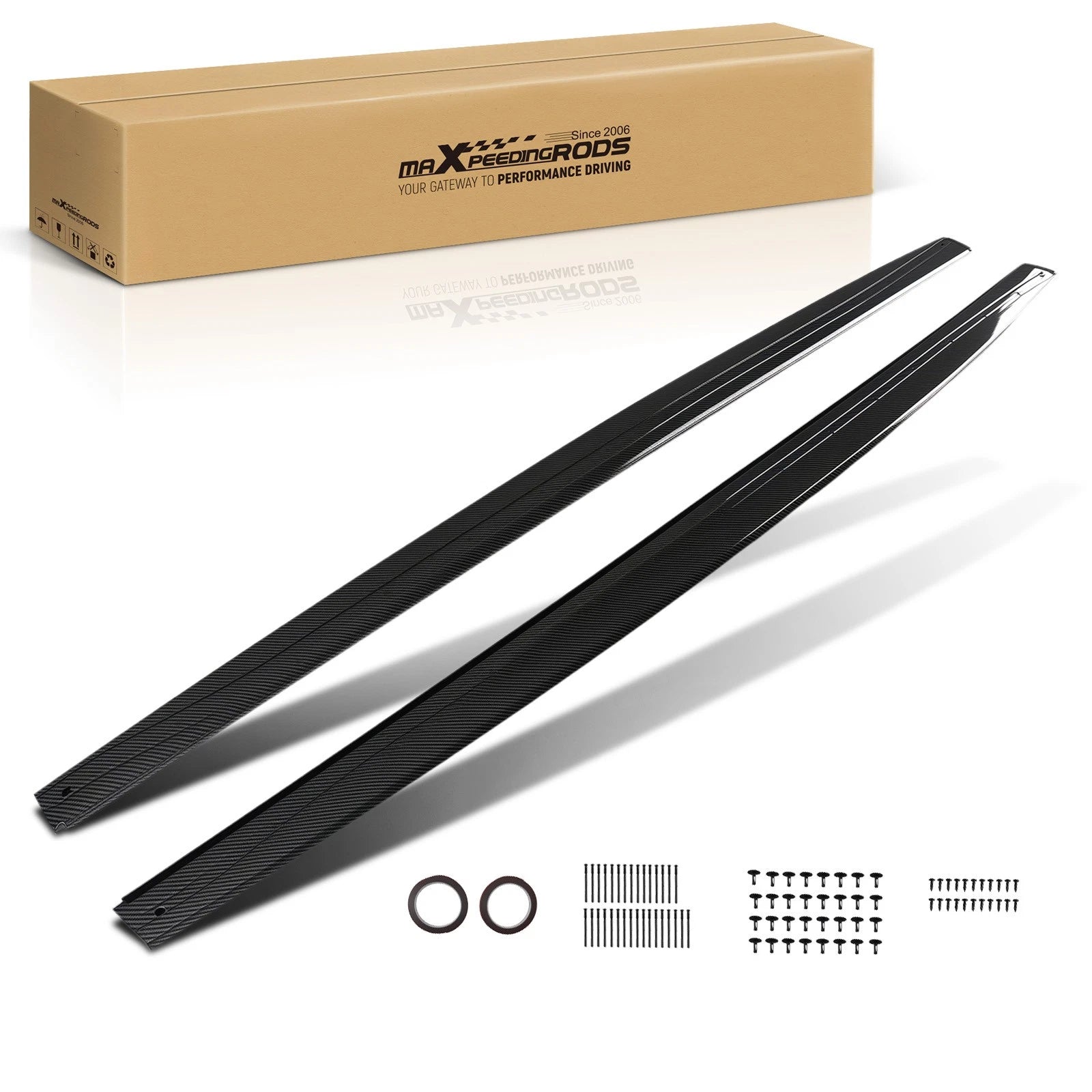Set of 2 Extension Side Skirt Panels for BMW F32 F33 F36 4 Series (2014–2020) Carbon Look