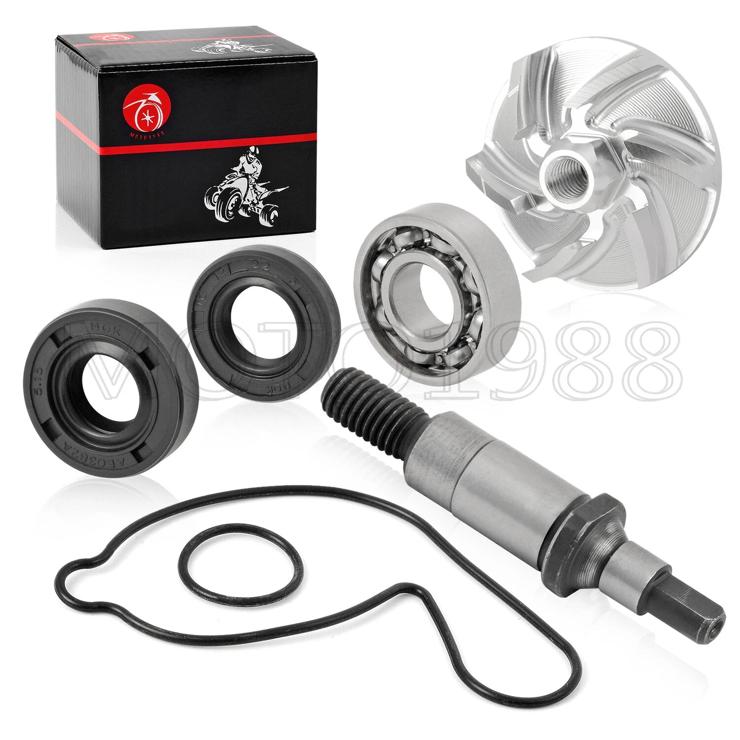 Water Pump Rebuild Kit for Yamaha WR450F (2003–2015) - Impeller, Bearing, Shaft, Seal