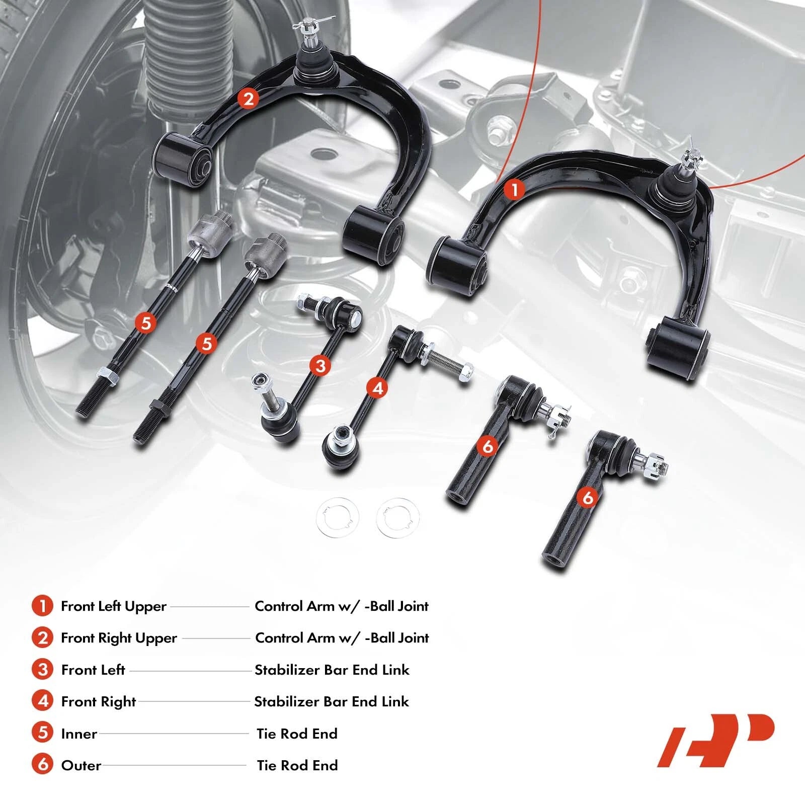 Front Upper Control Arm with Ball Joint and Sway Bar for Toyota 4Runner (2010–2024)