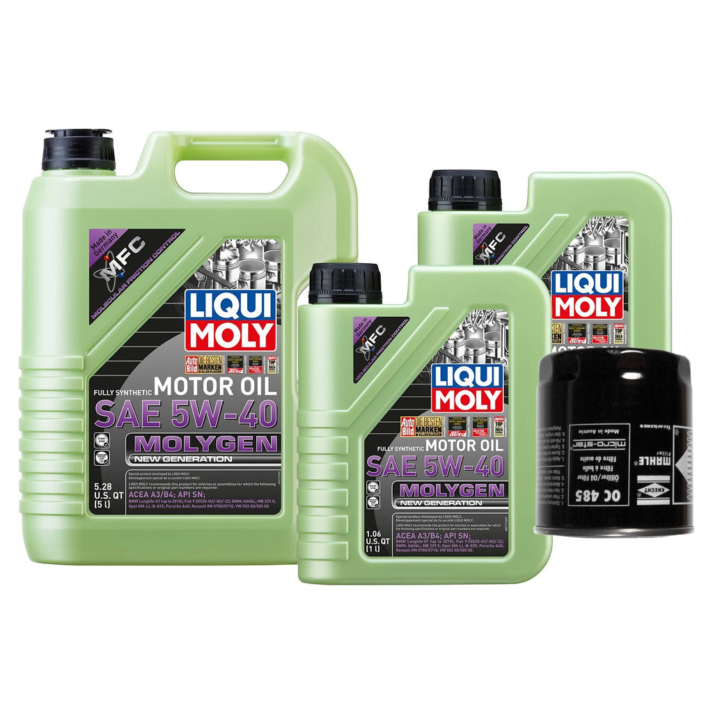 Oil Change Kit 7L Liqui Moly Molygen 5W-40 Mahle for Audi V6 2.7/2.8L (1997–2005)