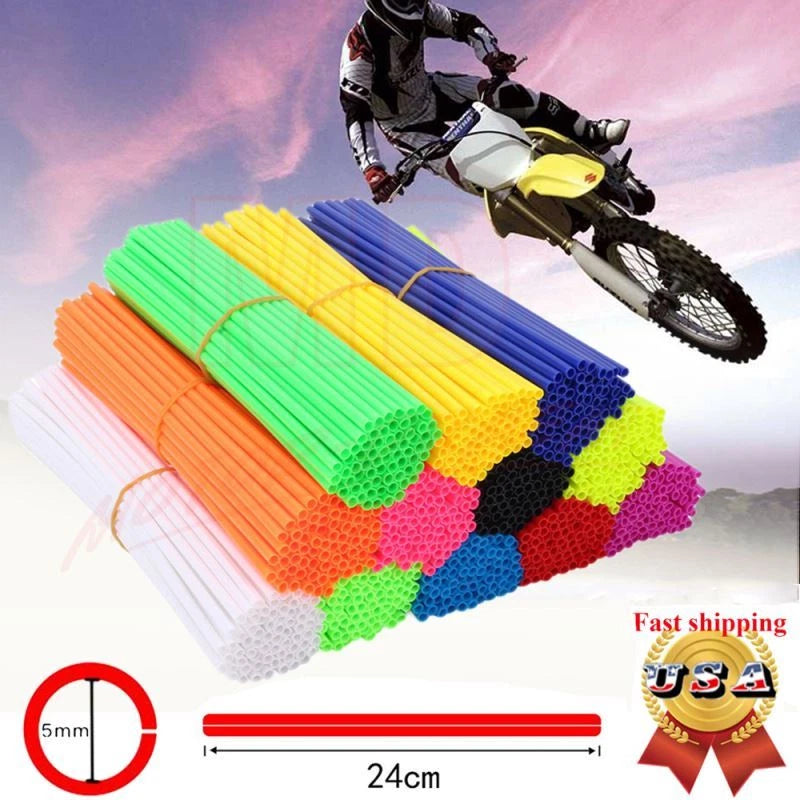 72PCS Spoke Skins Covers for Dirt Bike Wheel Rim Guard Protector