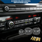 Set of 3 AC Radio Volume Control Switch Knob Cover Rings for BMW F10 (2008–2015)