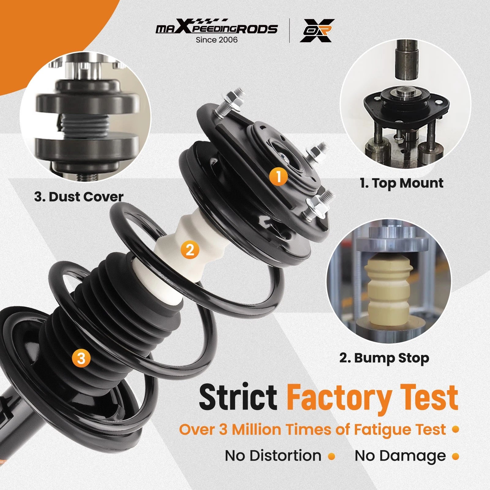 2PC Front Strut Coil Spring Assembly for Toyota Corolla (2009–2013) & Matrix (2011–2013)