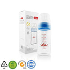 Albo Glass Baby Bottle for Natural Flow Feeding (240ML)
