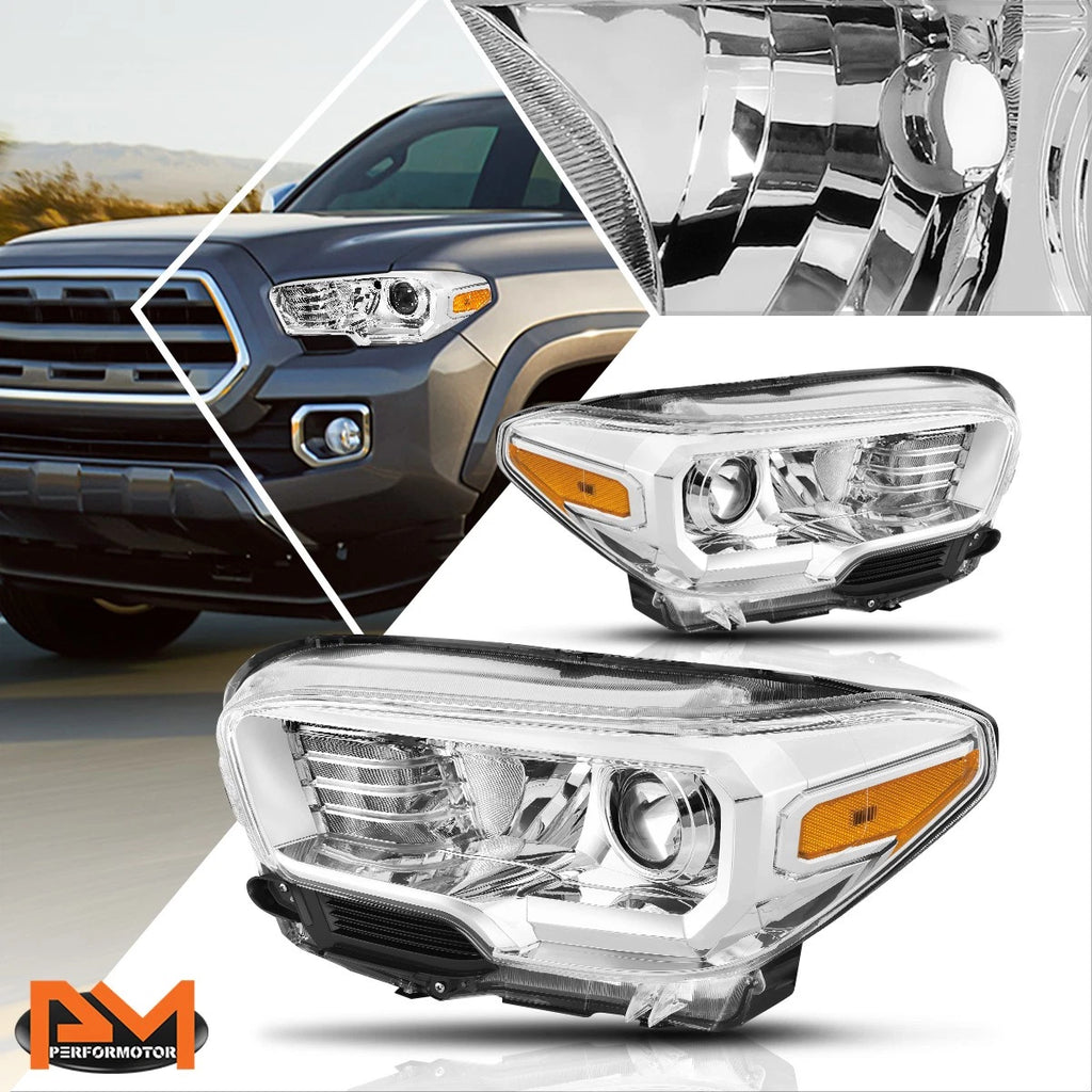 Projector Headlights for Tacoma (2016–2020) - Chrome Housing, Amber Side