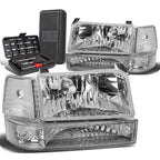 Set of 2 Headlight Bumper Lamps for Ford F150/F250/F350 (1992–1996) Chrome Clear