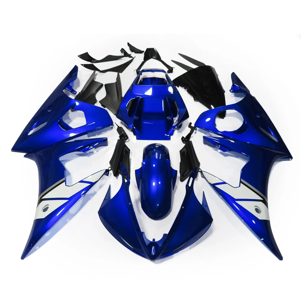 ABS Injection Fairing Kit for Yamaha YZF R6/R6S (2003–2009) Blue White