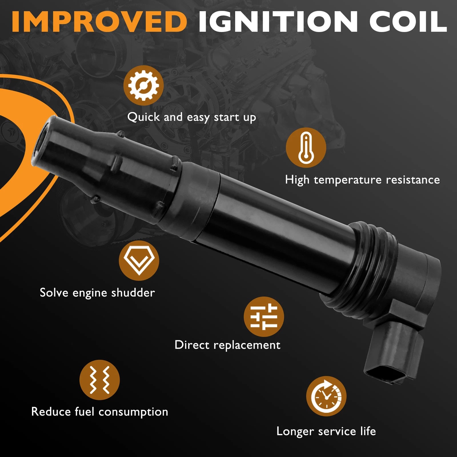 4X F6T570 Ignition Coils Pack for Kawasaki Ninja ZX-6R ZX-6RR (2003–2018)