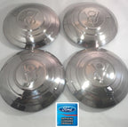 Set of 4 Hubcaps Stainless with Raised Rings for 1932 Ford Car V8 (1932–1932)