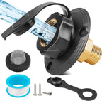 RV City Water Inlet Kit with Check Valve for RVs (3/4" NH Female to 1/2" NPT Male)
