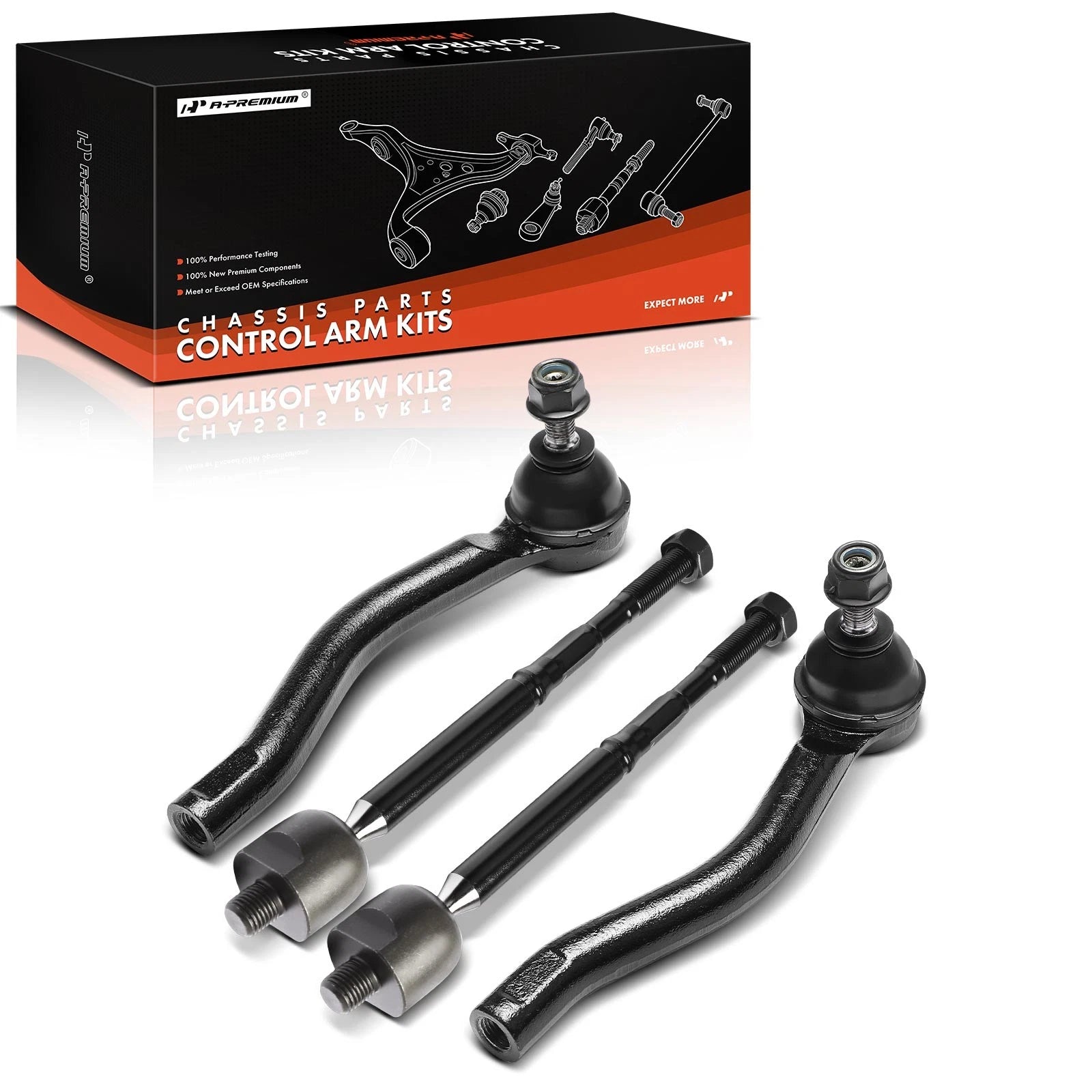Set of 4 Tie Rod Ends for Nissan Versa Micra Versa Note (2010–2019)