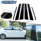 Glossy Black Window Door Pillar Post Strip Cover for Honda Civic (2006–2011)
