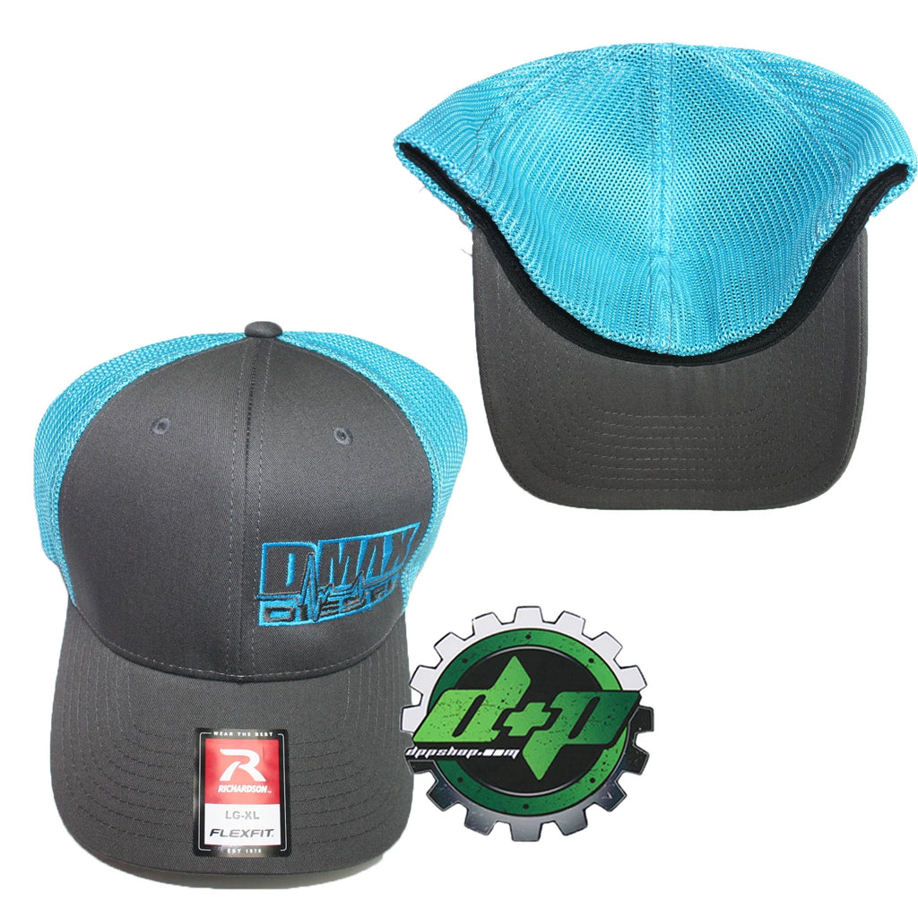 Duramax Diesel Flex Fit Hat for DMAX Truck (L/XL) - Grey/Blue Mesh Back