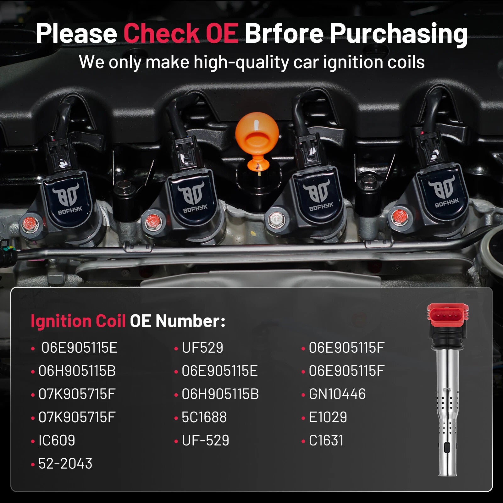 Ignition Coil Pack for Audi A7 Quattro (2012-2013 V6 3.0L)