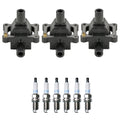Set of 3 Ignition Coils & 6 Platinum Spark Plugs for Mercedes W202 W210 W140